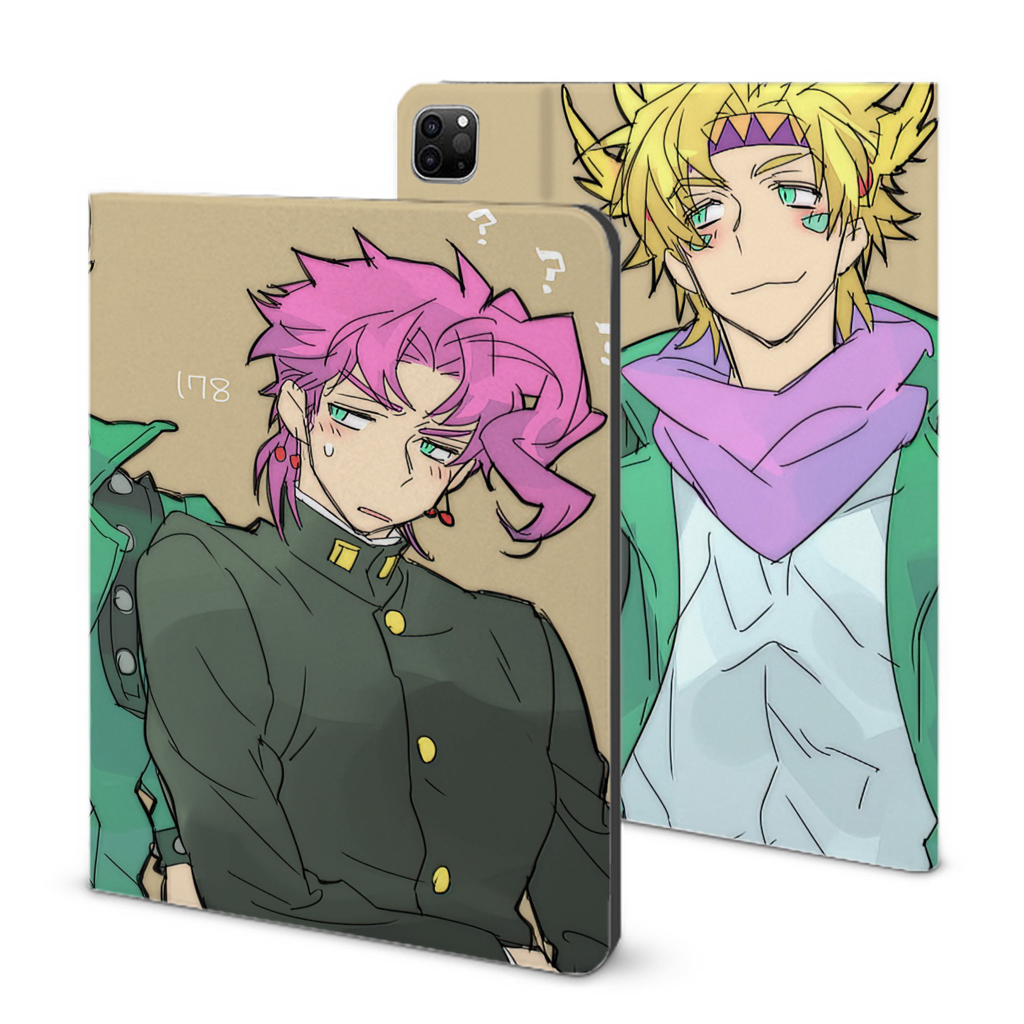 （画像用） ジョジョの奇妙な冒険 JoJo's Bizarre Adventure IPad ケース ブック型 PUレザー TPU 耐衝撃 軽量 薄型 ペン収納なし 全面保護 IPad 各モデル対応